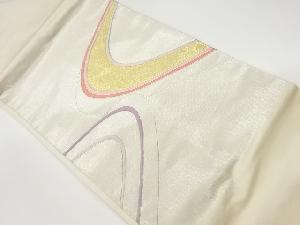 リサイクル　銀駒刺繍曲線に子持ち菱模様名古屋帯